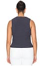 view 6 of 9 The Rib Splay Top in Horizon Stripe Ink