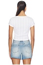 view 3 of 4 The Pointelle Square Neck Top in White