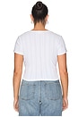 view 6 of 8 The Pointelle Square Neck Top in White