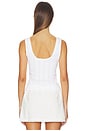 view 3 of 4 The Pointelle Button Down Tank Top in White