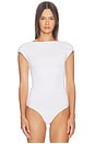 view 2 of 5 The Open Back Bodysuit in White001