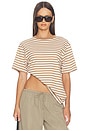 view 1 of 5 The Oversized Tee in Clean Stripe Hearth
