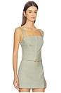 view 3 of 4 The Linen Corset Top in Mosswell