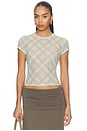 view 1 of 8 The Mesh Baby Tee in Summer Plaid Honey