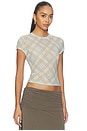 view 3 of 8 The Mesh Baby Tee in Summer Plaid Honey