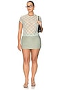view 8 of 8 The Mesh Baby Tee in Summer Plaid Honey