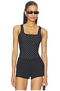 view 1 of 10 The Weightless Sculpting Modern Tank Bodysuit in Mini Dot Black