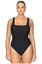 view 4 of 10 The Weightless Sculpting Modern Tank Bodysuit in Mini Dot Black