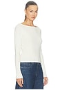 view 2 of 4 The Rib Scoop Boat Neck Top in Chalk
