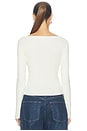 view 4 of 4 The Rib Scoop Boat Neck Top in Chalk