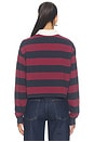 view 4 of 4 The Cropped Rugby Polo in Navy Berry Noir Block Stripe