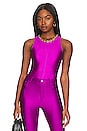 view 1 of 10 Compression Shine High Neck Bodysuit in Pop Thistle
