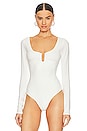 view 3 of 10 Good Touch Ring Ruched Bodysuit in Ivory001