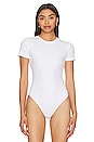 view 3 of 10 Rib Fitted Tee Bodysuit in White001