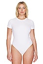 view 4 of 10 Rib Fitted Tee Bodysuit in White001