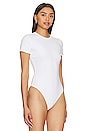 view 5 of 10 Rib Fitted Tee Bodysuit in White001
