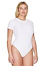 view 6 of 10 Rib Fitted Tee Bodysuit in White001