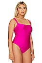 view 6 of 11 Compression Shine Bodysuit in Fuchsia Pink001