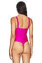 view 7 of 11 Compression Shine Bodysuit in Fuchsia Pink001