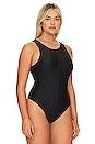 view 6 of 10 High Shine Compression Bodysuit in Black001