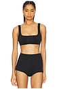 view 1 of 8 Square Neck Compression Swim Top in Black001