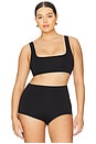 view 2 of 8 Square Neck Compression Swim Top in Black001