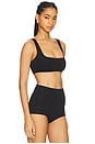 view 3 of 8 Square Neck Compression Swim Top in Black001