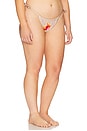 view 4 of 8 Satin Tiny Ties Bikini Bottom in Champagne Tropical Hibiscus001