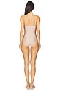 view 5 of 6 Satin Deep Dive One Piece Swimsuit in Champagne Tropical Hibiscus001