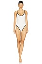 view 1 of 6 Compression Deep Dive One Piece Swimsuit in Cloud White001