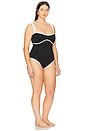 view 4 of 7 Compression Sweet Heart One Piece Swimsuit in Black001