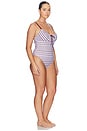 view 4 of 6 Plaid Drawstring One Piece Swimsuit in Fig