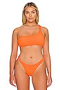 view 2 of 9 Always Fits Hot Shoulder Bikini Top in Orange Cream