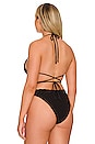 view 6 of 9 Jacquard Tiny Ties Wrap Bikini Top in Black