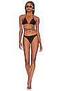 view 7 of 9 Jacquard Tiny Ties Wrap Bikini Top in Black