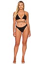 view 8 of 9 Jacquard Tiny Ties Wrap Bikini Top in Black