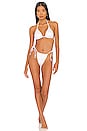 view 7 of 10 Foiled Tiny Ties Bikini Bottom in Metallic White