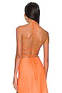 view 5 of 9 Jacquard Tiny Ties Wrap Bikini Top in Orange Cream