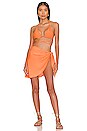view 7 of 9 Jacquard Tiny Ties Wrap Bikini Top in Orange Cream