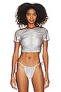 view 1 of 8 Ruched Cropped Tee in Silver