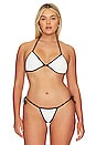 view 2 of 8 Varsity Triangle Bikini Top in White001