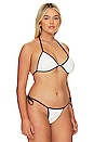 view 4 of 8 Varsity Triangle Bikini Top in White001