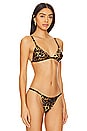 view 3 of 8 Perfect Fit Bikini Top in Gold Leopard001