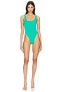 view 1 of 7 Square Neck One Piece Swimsuit in Jade Green001