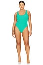 view 2 of 7 Square Neck One Piece Swimsuit in Jade Green001