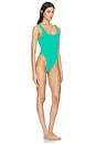 view 3 of 7 Square Neck One Piece Swimsuit in Jade Green001