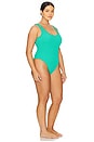view 4 of 7 Square Neck One Piece Swimsuit in Jade Green001