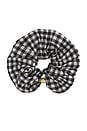 view 1 of 2 Crinkled Taffeta Check Scrunchie in Black