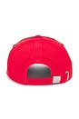 view 3 of 3 Washed Cotton Canvas Embroidered Cap in Fiery Red
