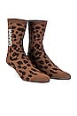 view 1 of 1 Leopard Socks in Toffee